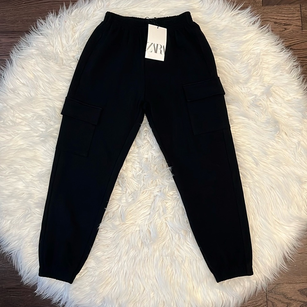 Girls Black Cargo Pants NWT Zara